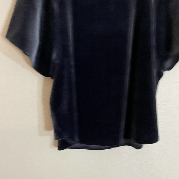 Madewell Velvet Blue Flutter Sleeve Short Sleeve Pullover Top Sz Medium - Picture 8 of 8